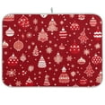 thumbnail image 1 of Christmas Decorations Red Dish Drying Mat Dish Drainer Rack Mats Water Absorbent Non-Slip Easy Clean Heat Resistant for Kitchen Counter, 1 of 8