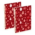 thumbnail image 1 of Christmas Decorations Red Ring Binder Notebook Journey Note Diary College Ruled Spiral Notebook Study Loose Leaf Paper A5 60 Pages, 1 of 8