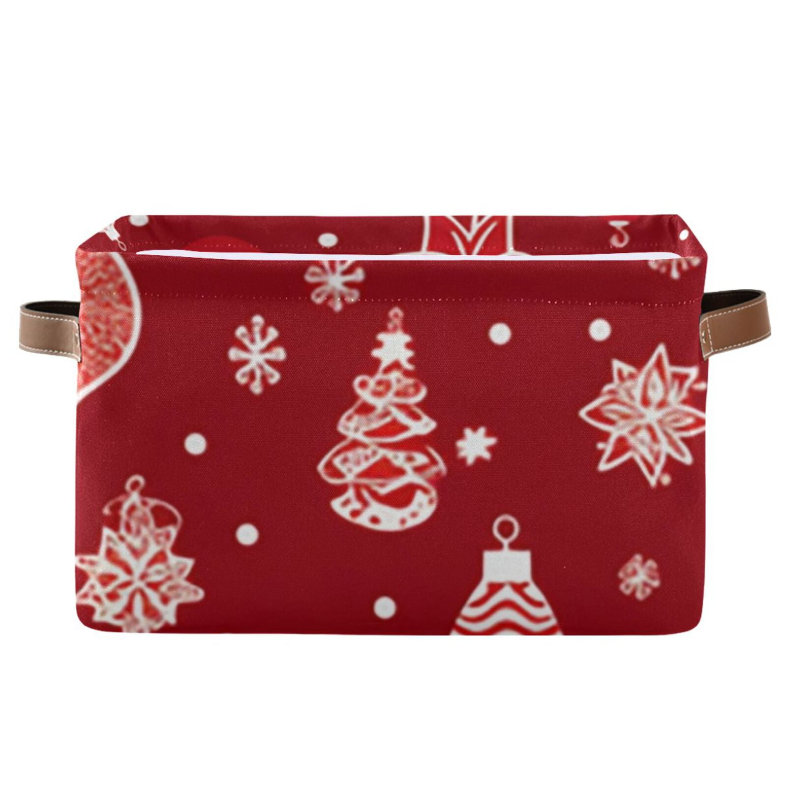 Christmas Decorations Red Storage Bins Baskets With Handles Storage Box Clothes Organizer Organization Toys