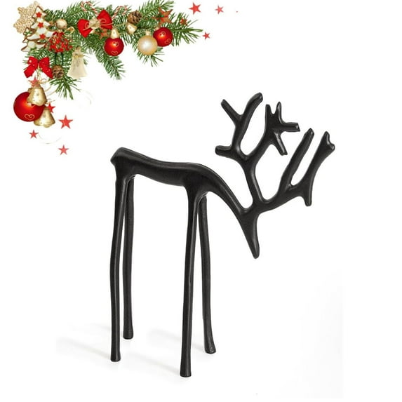 Christmas Decorations-Reindeer Christmas Decor Deer Tabletop Decoration, Black Reindeer Statues - Xmas Figurines - Elegant Indoor Holiday Decor - Table Centerpieces - Ideal for Living Room