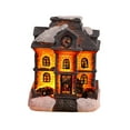 thumbnail image 1 of Christmas Decorations Resin Luminous Small House with Lights, European Style Snow House Christmas Small Gift, 1 of 3