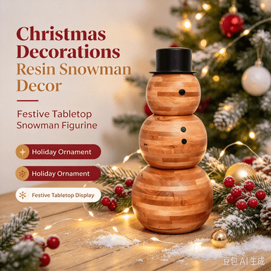 Christmas Decorations Resin Snowman Decor, Festive Tabletop Snowman Figurine, Holiday Ornament