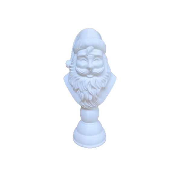 Christmas Decorations Santa Bust Figurine Vintage Santa Head Statue With Pedestal Tabletop Shelf Holiday Home Decor