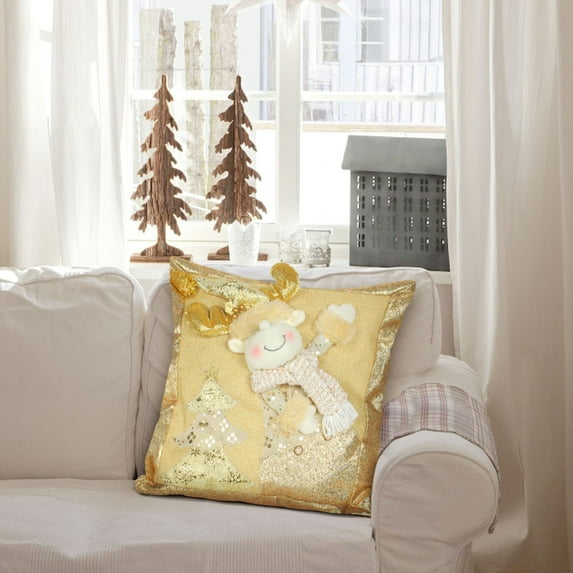 Christmas Decorations Santa Claus Snowman Throw Pillow Cover Home Gold Christmas Throw Pillow Sofa Pillow Cushion Christmas Gifts on Clearance