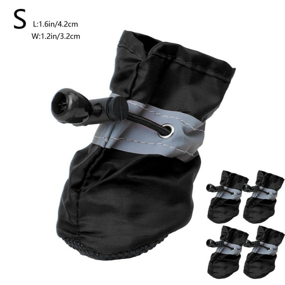 VOAVEKE Dog Shoes For Hot Pavement, Dog Paw Protector, 4PC Dog Shoes For Small Dogs Dog Shoes Paw Protector With Reflective Straps Non Slip And Water Proof