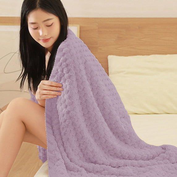 VOAVEKE Lightweight Ice Blanket, Summer Sleeping Pad, Solid Color Flannel Blanket Gift Gift Coral Velvet Conditioning Blanket Casual Cover Blanket Solid Color