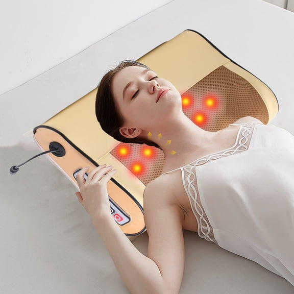 VOAVEKE Neck Massagers With Heat, Massagers for Neck and Shoulder, Cervical Massage Tool Neck Massage Pillow Hot Compress Shoulder Waist Lumbar Kneading Multi