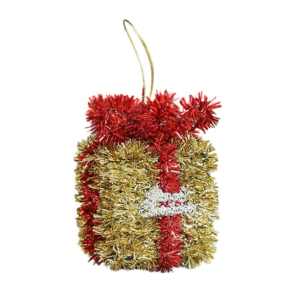 Christmas Decorations Scene Arrangements, Desktop Holiday Display with Multiple Ribbons and Sweet Trees, Gift Box Tabletop Party Decorations