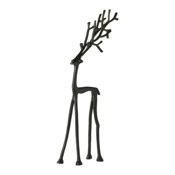 Christmas Decorations - Set of 1 Black Reindeer Statues - Modern Plastic Xmas Figurines - Elegant Indoor Holiday Decor - Table Centerpieces - Ideal for Mantel Living Room Bedroom Office(Style-A)