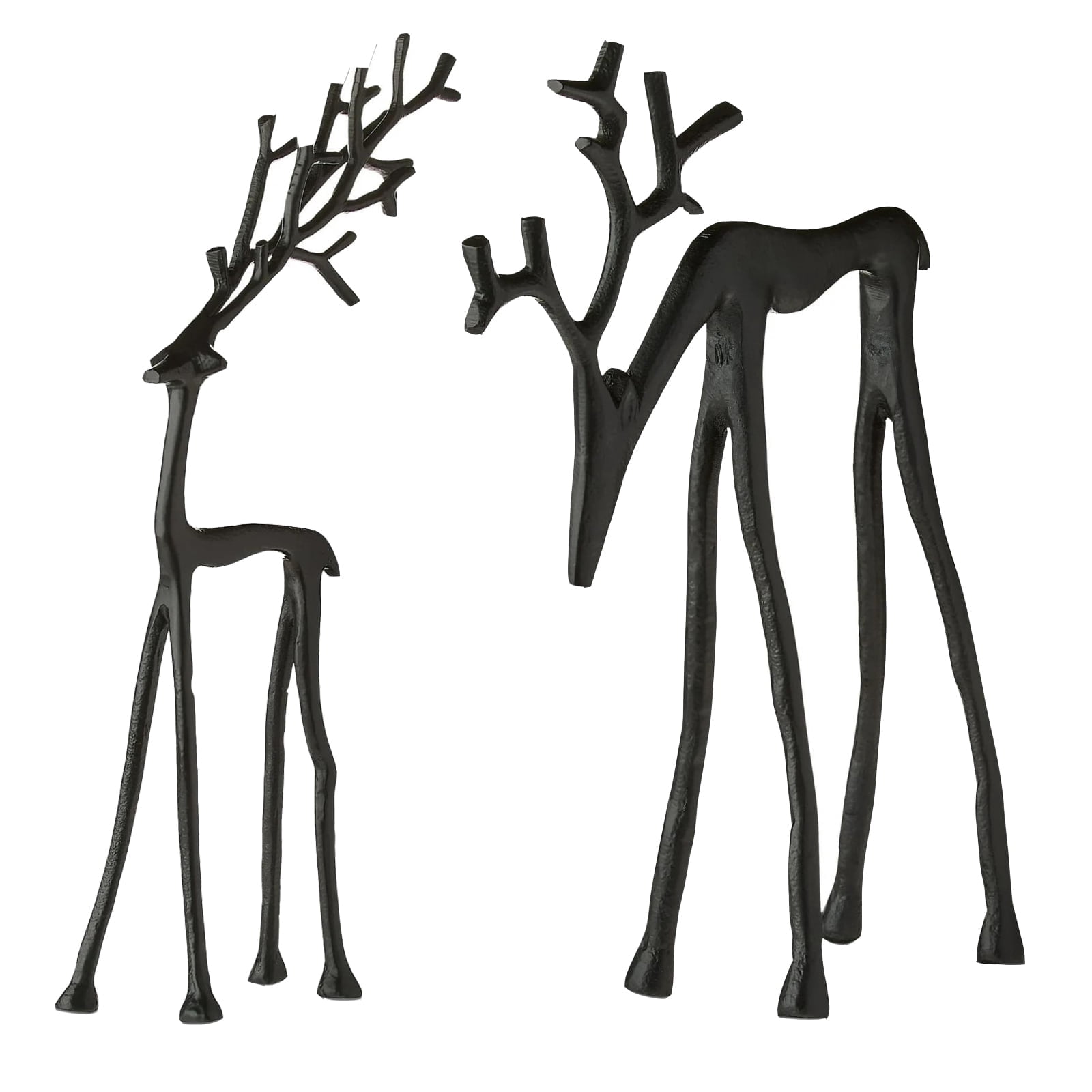 2026 Christmas Decorations - Set of 2 Black Reindeer Statues - Modern ...