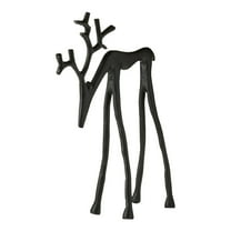 Christmas Decorations - Set of 2 Black Reindeer Statues - 3D-Printed Christmas Reindeer Figurines - Elegant Indoor Holiday Decor - Table Centerpieces - Ideal for Mantel Living Room Bedroom Office