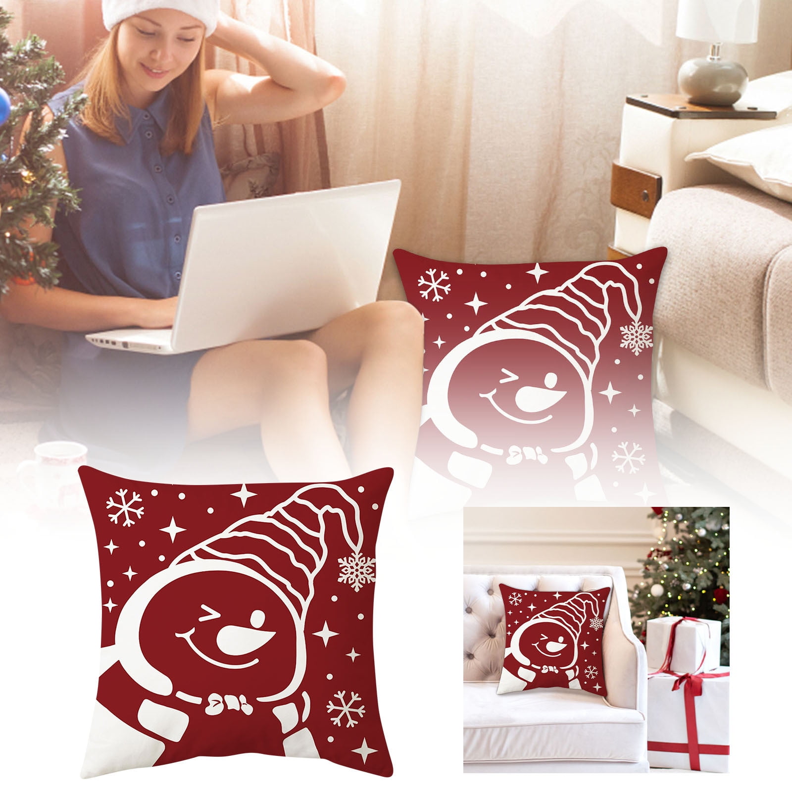 Christmas Decorations Christmas Silk Pillowcase for Hair And Skin