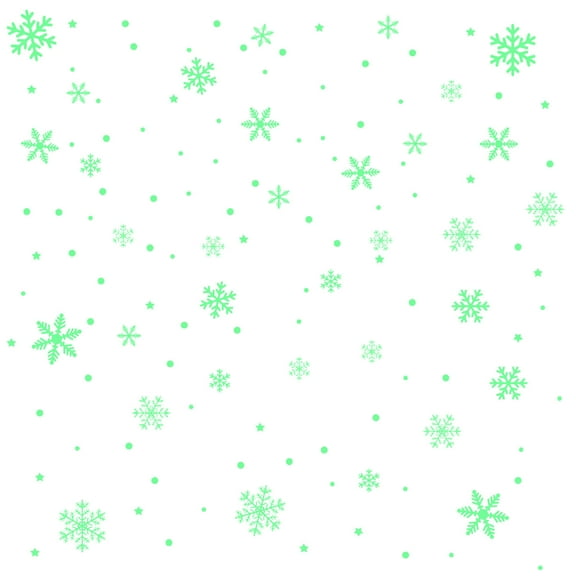 Christmas Decorations Snowflake Glow in The Dark Window Stickers Green Winter Cling