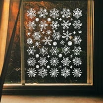 Christmas Decorations Snowflake Window Clings Glueless PVC Christmas Window Stickers Decals For Glass Windows
