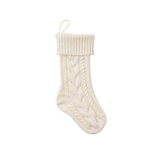 Christmas Decorations Stockings Sack Decoration Christmas Sock Gift Knitting Stockings Pack Sock Christmas Gifts Cotton Blend White