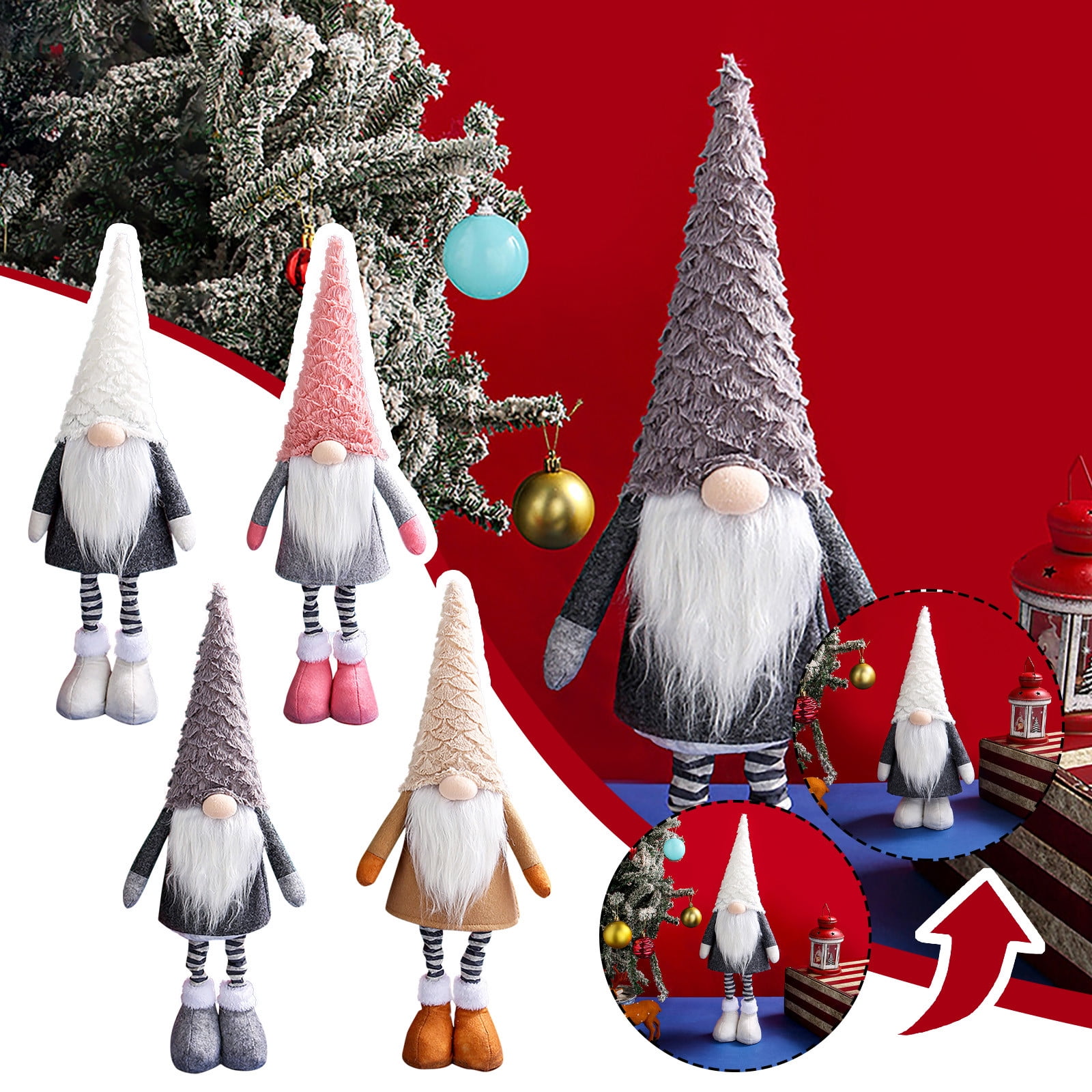 Christmas Decorations Telescoping Faceless Santa Claus Figure ...