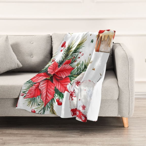 Christmas Decorations Throw Blanket 60" x 90" Soft and Warm Blankets for Couch Sofa and Bed