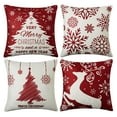 thumbnail image 1 of Christmas Decorations Throw Pillow Covers, Set of 4 Throw Pillow Cases with Holiday Decor, 18x18inch, Red, 1 of 7