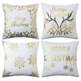 thumbnail image 1 of Christmas Decorations Throw Pillow Covers, Set of 4 Throw Pillow Cases with Holiday Decor, 18x18inch, White, 1 of 7