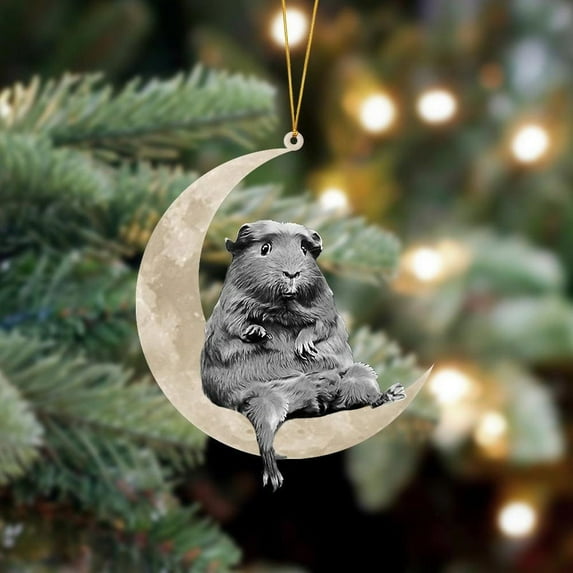 Christmas Decorations Christmas Tree Animals Sitting On The Moon Ornaments For Christmas Tree Doubleprinted Acrylic Hanging Pendant Decorations Window Wall Ornament Living Room Decoration Ho