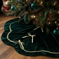 thumbnail image 1 of Christmas Decorations, Velvet Christmas Tree Skirt Holiday Tree Base Cover with Bow Tie Design Green Decorative Tree Skirt for Christmas Tree Ornament Display, 1 of 9