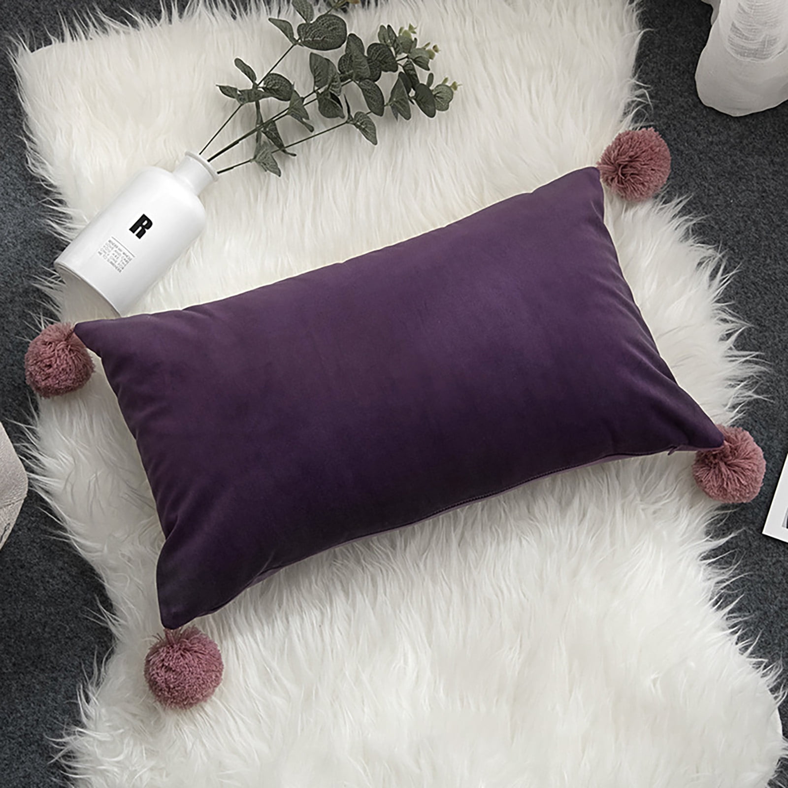 Christmas Decorations Velvet Pillowcase Cushion Cover Sofa Office Waist