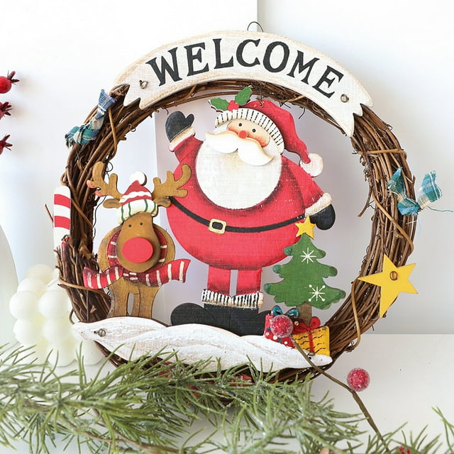 Christmas Decorations Vines Rings Flower Garlands Showcase Window Glass