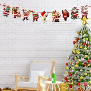  Christmas Decorations Vintage Style Christmas  Banner,Traditional Vintage Victorian Style Christmas Bunting, Vintage Style  Santa Christmas Decorations Indoor for Home Office Party Fireplace Mantle :  Home & Kitchen