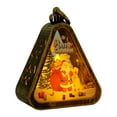thumbnail image 1 of Christmas Decorations Vintage Night Light, Luminous Christmas Window Ornament, Triangular Desktop Christmas Lamp with Father Christmas Snowman Reindeer Scene, Lightweight Warm Glow Holiday Gift, 1 of 6