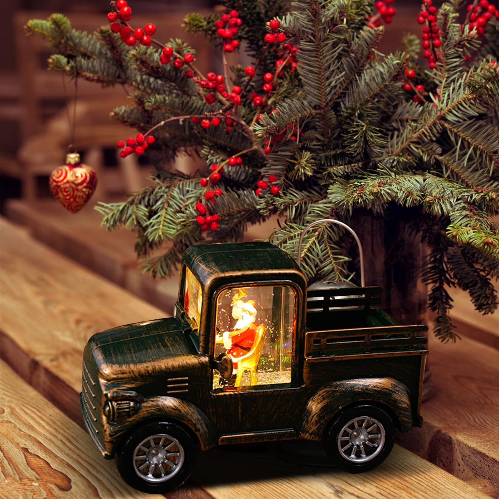 christmas-decorations-vintage-santa-s-sleigh-sled-table-ornaments-led-light-up-retro-truck-desktop-centerpiece-home-party-decor-dark-green-15-5-7-5-10cm-walmart-com
