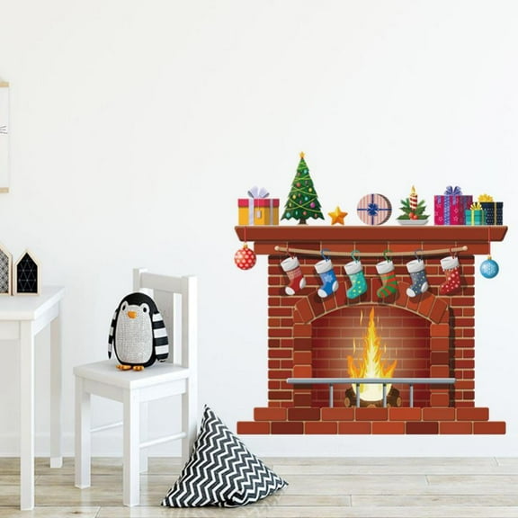 Christmas Decorations Wall Decal Stickers Large, Santa Decal Wall Decals Stickers Removable Modern Decor for Xmas Holiday Baby Room Living Room Bedroom