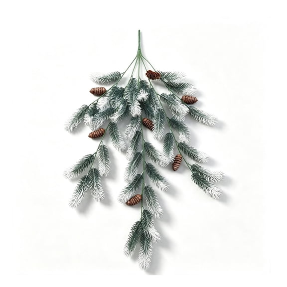 Christmas Decorations Wall Hanging 45 Heads Pine Branches With Pinecones Holiday Door Wall Decor Display