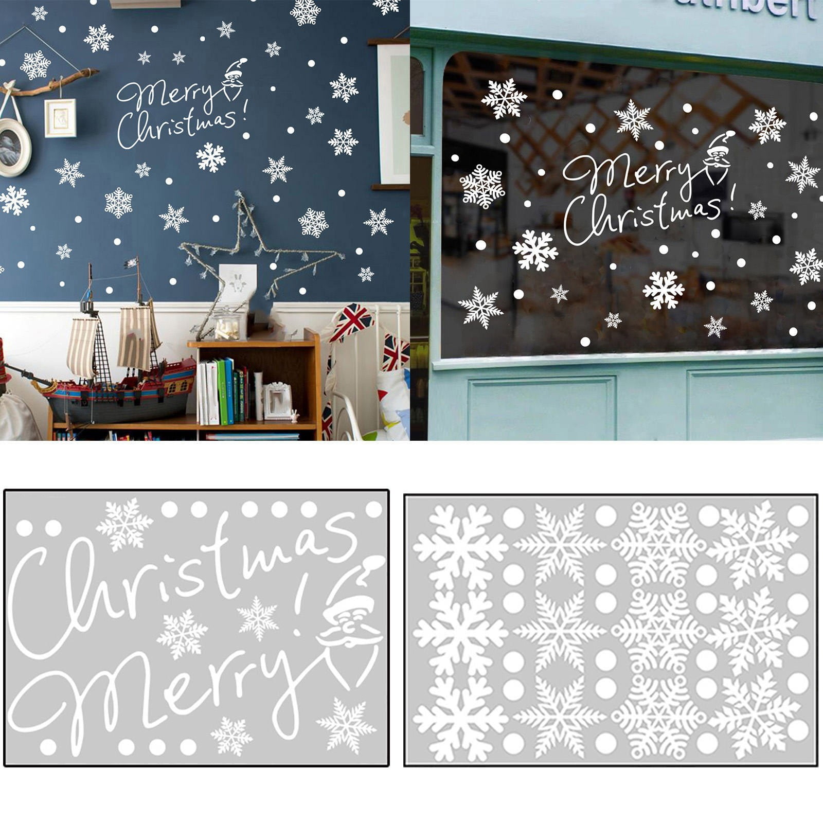 Christmas Decorations Wall Stickers Removable Wall Art Decals Party