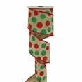 thumbnail image 1 of Christmas Decorations Wired Ribbon, Red Green Polka Dot Pattern for Gift Wrapping, Christmas Tree Decor and Holiday Wreath Making, 1 of 5