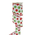 thumbnail image 1 of Christmas Decorations Wired Ribbon, Red Green Polka Dot Pattern for Gift Wrapping, Christmas Tree Decor and Holiday Wreath Making, 1 of 5