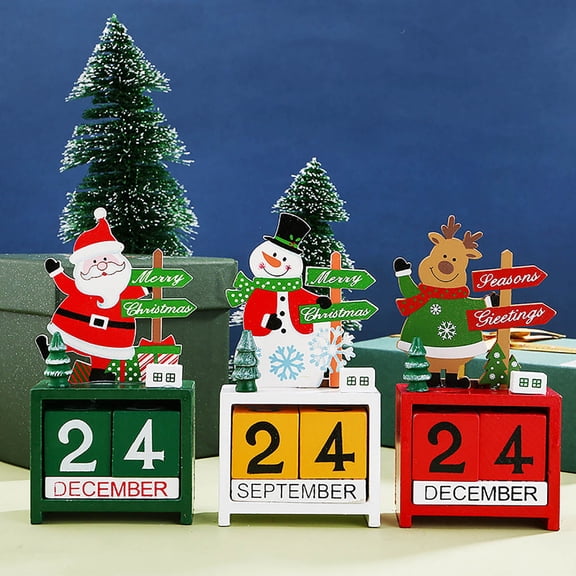 Christmas Decorations Wooden Calendar Ornament Christmas Countdown Calendar Desktop Ornament Christmas Small Gift