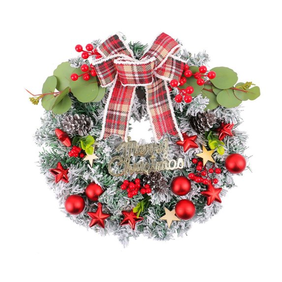 Christmas Decorations Wreath With Red Berries And Holiday Door Hanger For Home Hotel Window