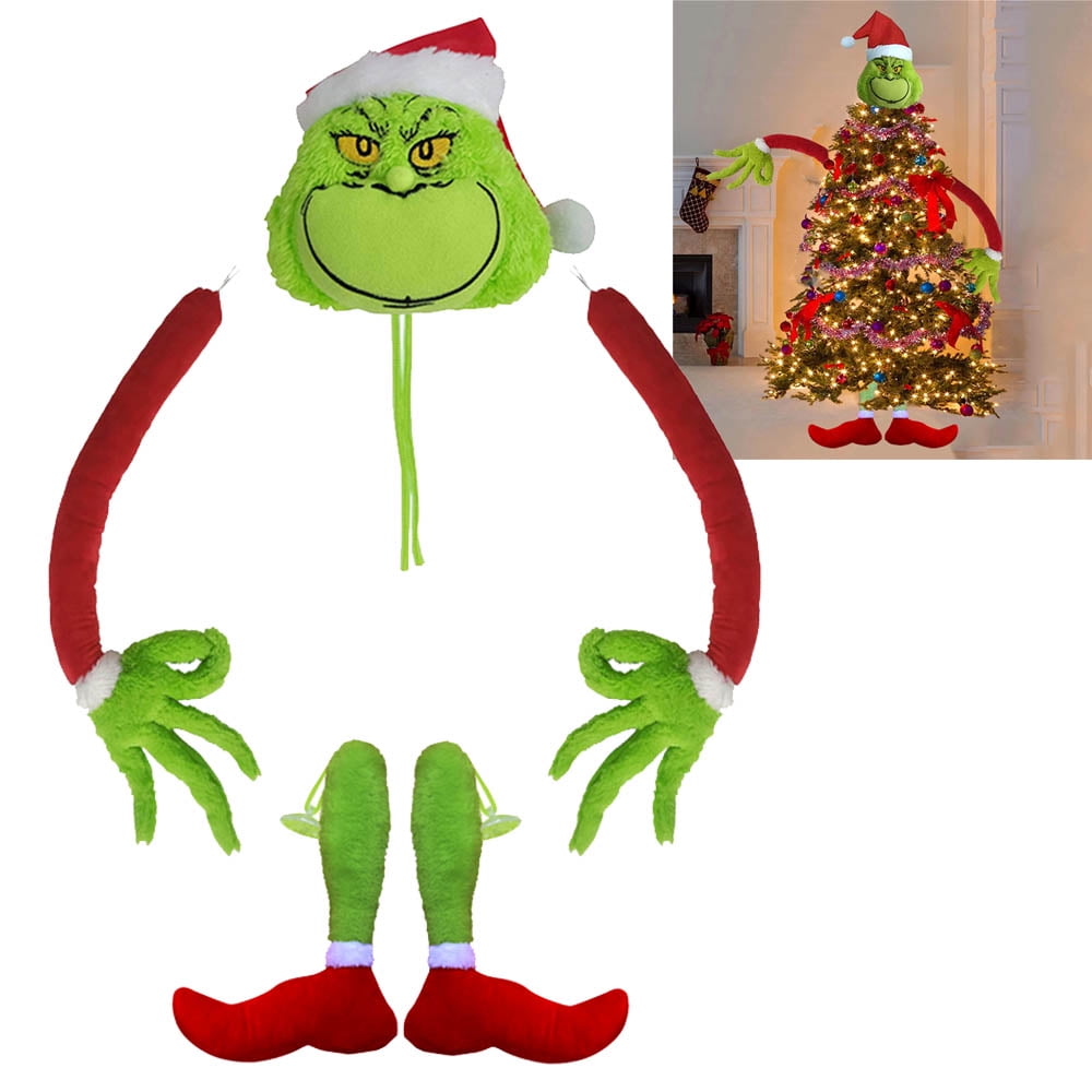 Xmas Grinch Tree Ornaments, Christmas Tree Topper, Grinch Themed Party