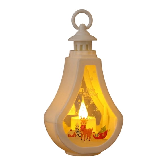 Christmas Decorations for Home Battery Operated Flameless Lantern Indoor Tabletop Holiday Bedroom Night Light Ornament