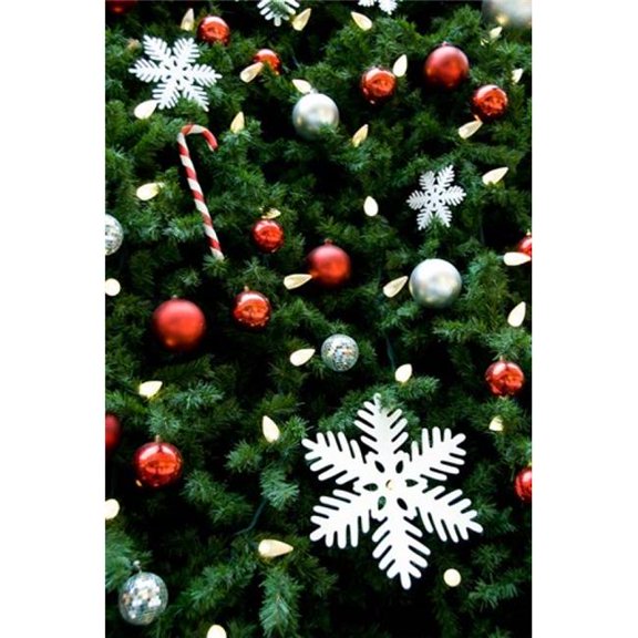 Christmas Decorations on Tree Poster Print by Cindy Miller Hopkins - 18 x 26 in.