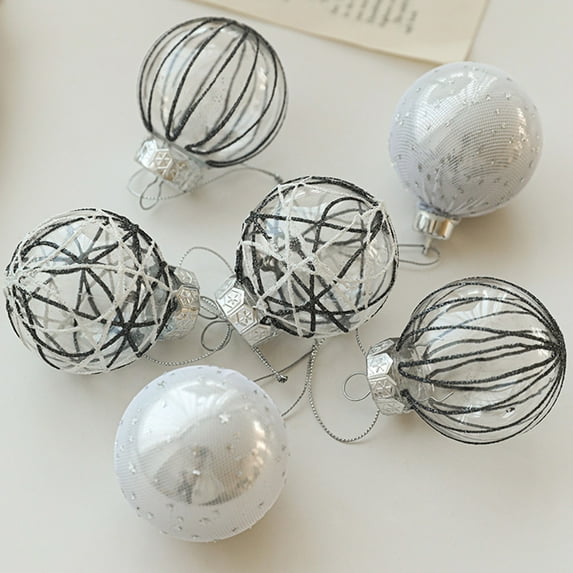 Christmas Decorative Ball Ornaments, 6Pcs Plastic Hanging Decor Set for Christmas Tree, Holiday Party, and Festival Atmospheres Decoration