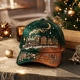 thumbnail image 1 of Christmas Decorative Baseball Cap, Christmas Embroidery Train Baseball Hat, Adjustable Holiday Decor Hat for Man Woman, 1 of 5