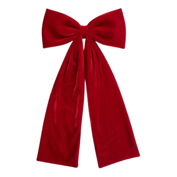 Christmas Decorative Bow, Polyester, For Tree Wreath Door Gift Party Decor, Style C