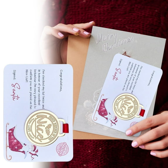 Christmas Decorative Creative Greeting Card Christmas1PC Badge Christmas Greeting Cards Personalized Of Honor From Santa For Kids Great/ Greeting Cards