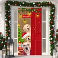 thumbnail image 1 of Christmas Decorative Dogs Door Banner, Eye-Catching Christmas Front Door Cover for Christmas Decorations Or Party Supplies 72.83×35.43Inch Red, 1 of 5
