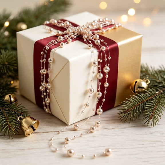 Christmas Decorative Fishing Line Bead String for Christmas Tree and Gift Box Packaging Decoration
