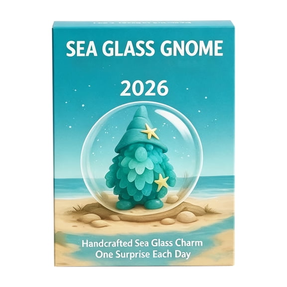 Christmas Decorative Knick-Knacks, Sea Glass Dwarf Figurine Countdown Calendar, Stylish Acrylic Pendant Home Decor