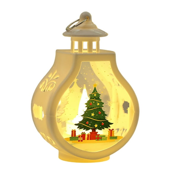 Taicans Christmas Decorative Lanterns with Flickering LED Light,Christmas Snow Globe Lantern,Decorative Christmas Lantern Indoor Outdoor Decor,Mini Vintage Candle Lantern for Table Centerpieces