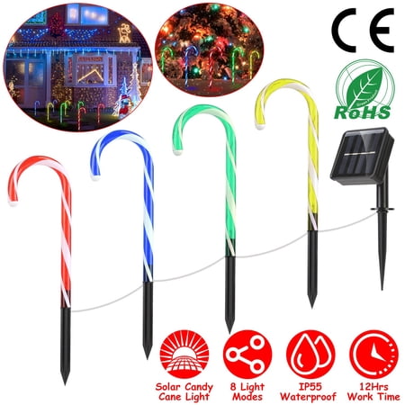 Christmas Decorative Light, iMountek Solar Christmas Candy Cane Light for Patio Yard Garden Pathway Outdoor