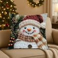 thumbnail image 1 of Christmas Decorative Pillow Cover, Glitter Santa Claus Snowman Reindeer Xmas Tree Pillow case, Realistic Plush Sofa Cushion Case Christmas New Year Couch Decor, 1 of 5